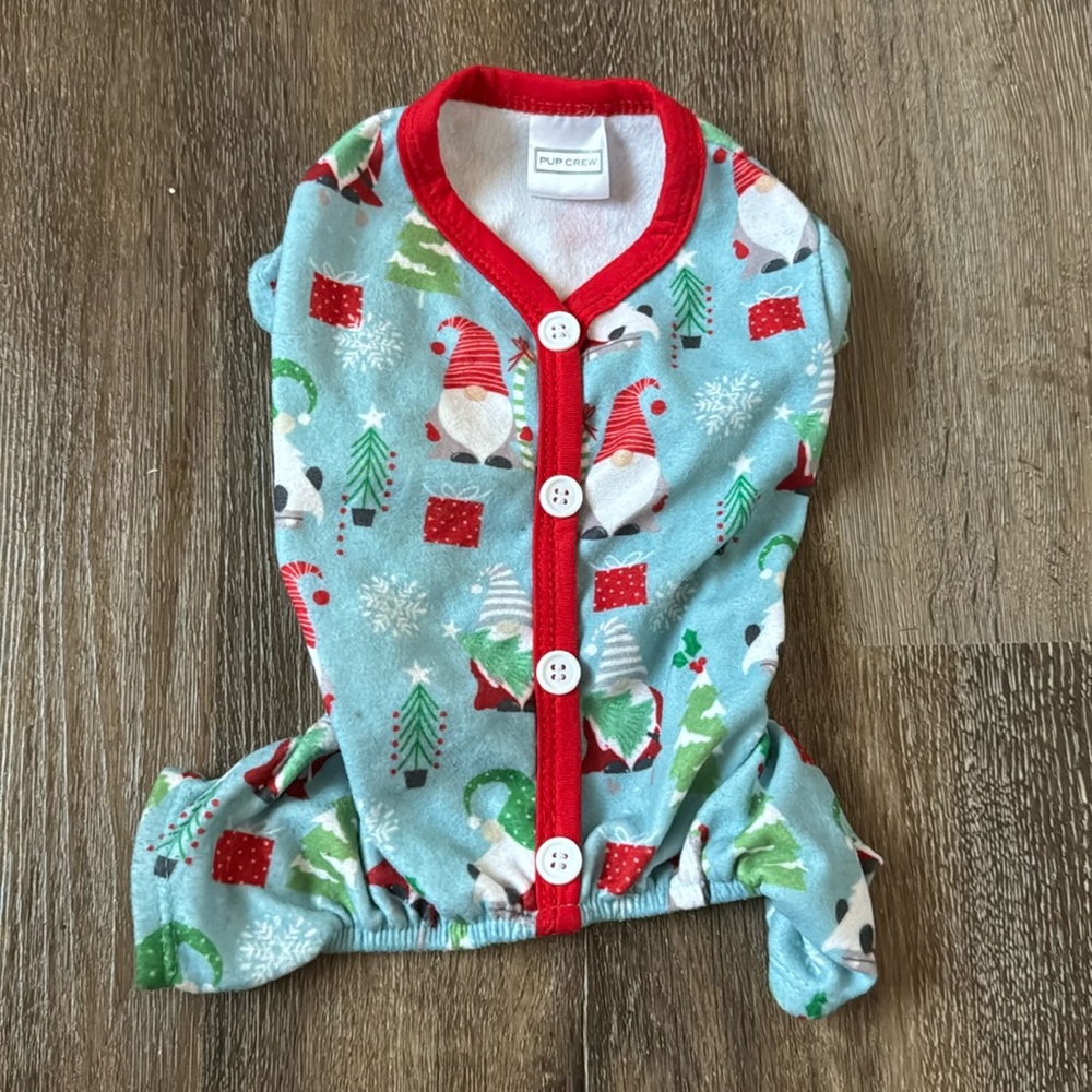 Blue Gnome Christmas XS Dog Onesie!
